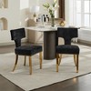COWLOWN Set of 2 Modern Dining Chairs, Chenille Upholstery with Copper Nailhead Trim & Stainless Steel Legs - 3 of 4