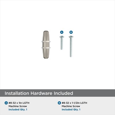 Amerock London 2-1/2 inch (64mm) Length Satin Nickel/Polished Chrome Cabinet Knob