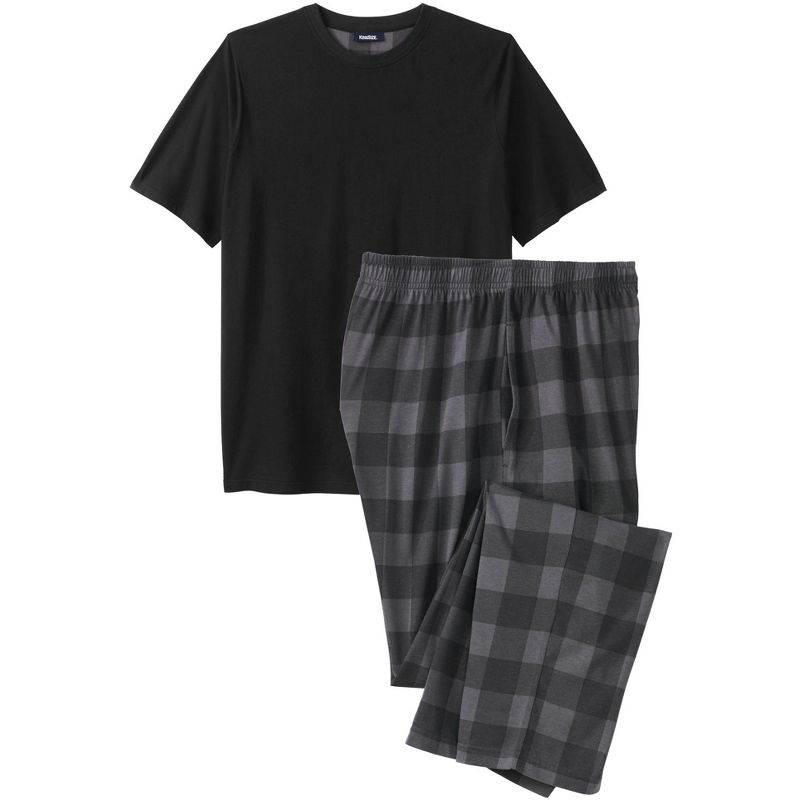 KingSize Men's Big & Tall Jersey Knit Plaid Pajama Set, 1 of 2