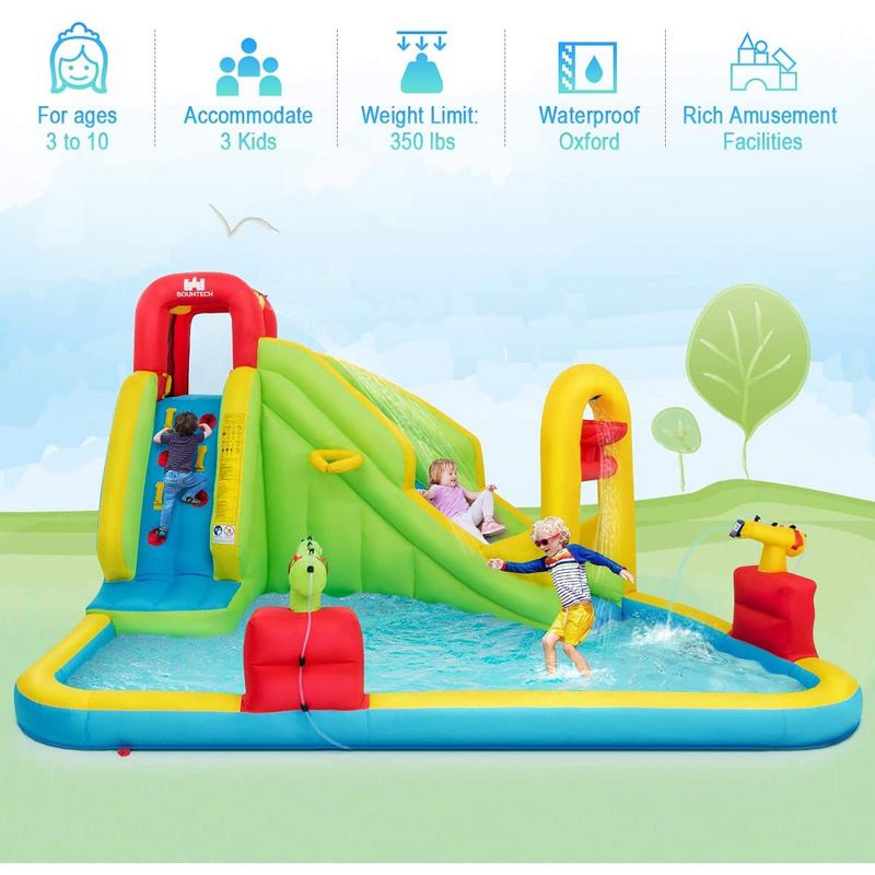 Costway Inflatable Water Slide Kids Bounce House w/735W Blower, 4 of 9