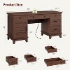 60" Farmhouse Executive Desk with File Drawers, Charging Station, Cabinet Storage, Home Office Computer Writing Desk - 2 of 4