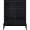 51.2''H Glass Display Cabinet with LED Lighting,2 Drawers & Adjustable Shelves,Modern Curio Pantry for Living Room Kitchen-Baofuwish - 3 of 4