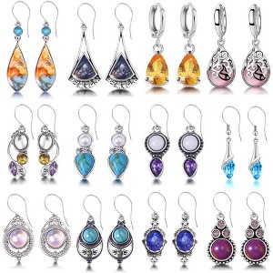 12 Pairs Boho Waterdrop Earrings Set, Dangle Drop Earrings for Women - 1 of 4