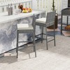 Tangkula 2 PCS Patio Wicker Barstools Bar Height Chairs W/ Cushions Backyard Off White - 4 of 4
