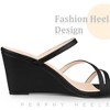 Perphy Women's Open Toe Strappy Open Toe Wedge Heels Slide Sandals - 4 of 4
