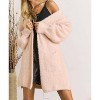 Women's Curvy Fuzzy Solid Open Cardigan - ADORA - 4 of 4