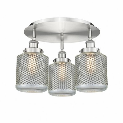Edison - 3 Light Flush Mount In Industrial Style-9.5 Inches Tall and 17.75 Inches Wide