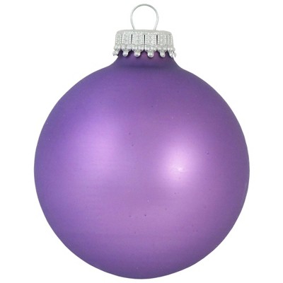 Christmas by Krebs 8ct Amethyst Purple Matte Glass Christmas Ball Ornaments 2.5" (67mm)