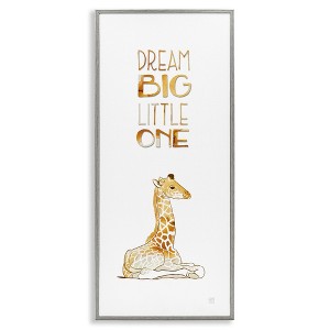 Stupell Industries Dream Big Little One Giraffe, 10" x 24" - 1 of 4