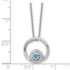 Black Bow Jewelry Blue Topaz & .05 Ctw Diamond Circle Sterling Silver Necklace, 18-20 In - 3 of 4
