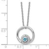 Black Bow Jewelry Blue Topaz & .05 Ctw Diamond Circle Sterling Silver Necklace, 18-20 In - image 3 of 4