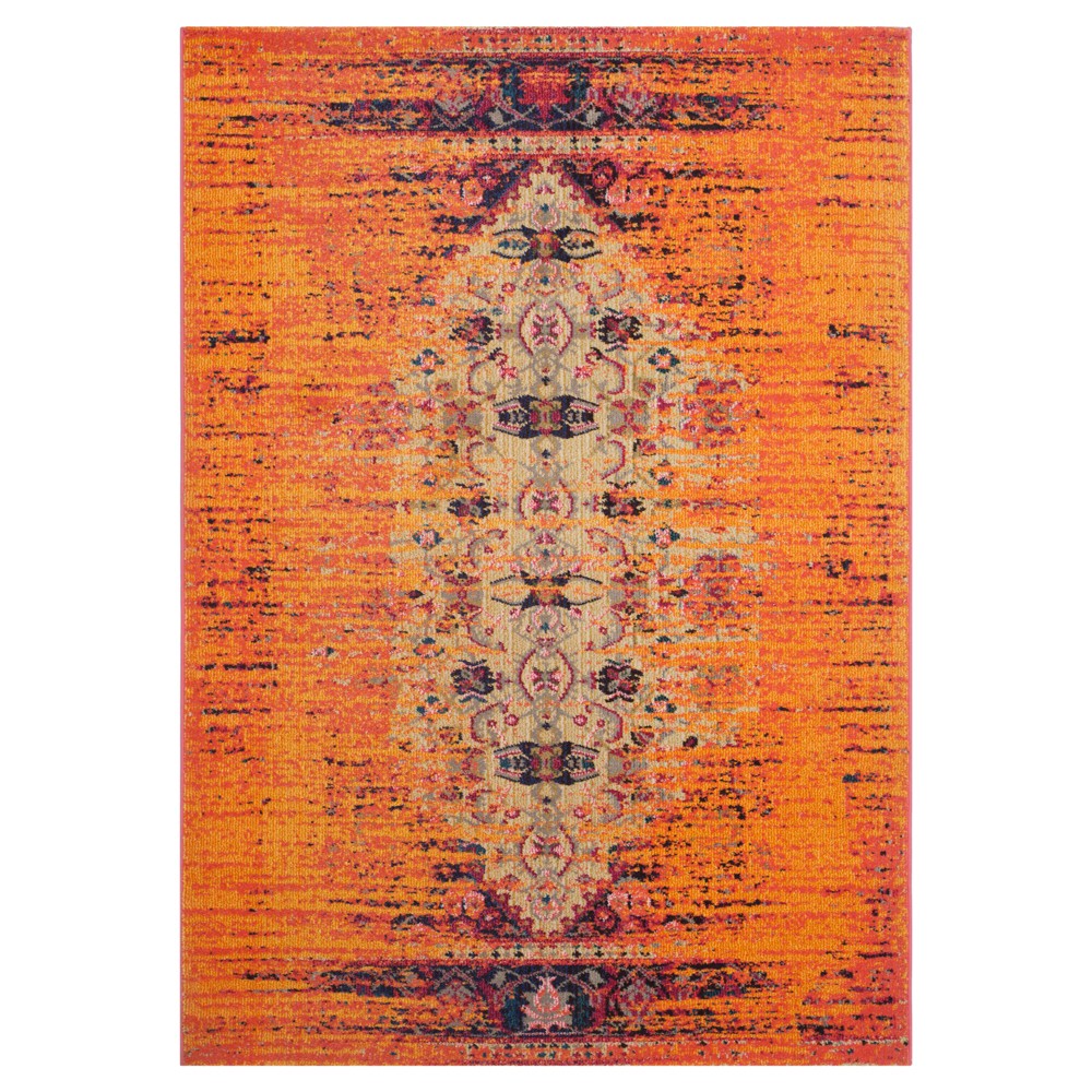 5'X8' Burst Area Rug Orange - Safavieh