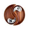 Nambe 14" Chip and Dip Bowl - Yinyang Design with 4 Compartments, Made from Wood and Alloy, For Serving, Hosting, Entertainment - 4 of 4