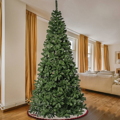 9' Green Linden Spruce Artificial Christmas Tree with Metal Stand