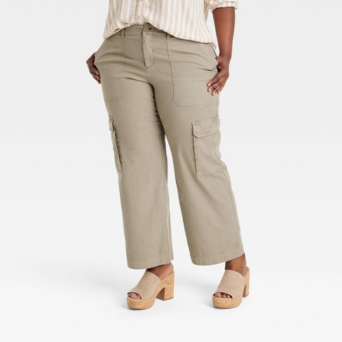 Plus Size - Crop Wide Leg Stretch Twill High Rise Patch Pocket Pant - Torrid