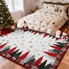 Christmas Area Rug, Christmas Tree Print Throw Carpet with Non Slip Backing, Non Shedding Low Pile Floor Carpet for Living Room, Bedroom - 2 of 4