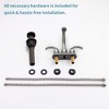 Brushed Nickel 2-Handle Bathroom Faucet with Aerator, Swan-Style Design, Centerset Vanity Sink Faucet with Pop-Up Drain and Supply Hoses - 2 of 4