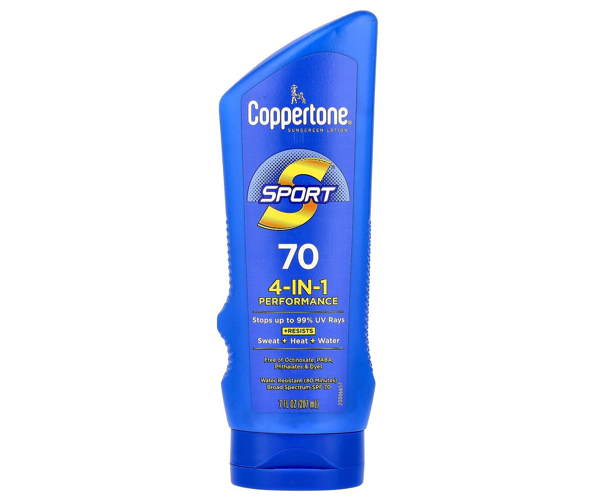 Coppertone Sport, Sunscreen Lotion, 4-In-1 Performance, SPF 70, 7 fl oz (207 ml)