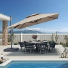 PURPLE LEAF Outdoor Cantilever Umbrella with Base Large Patio Umbrella Windproof Heavy Duty Hanging Offset Umbrella for Garden Outdoor Pool - 3 of 4