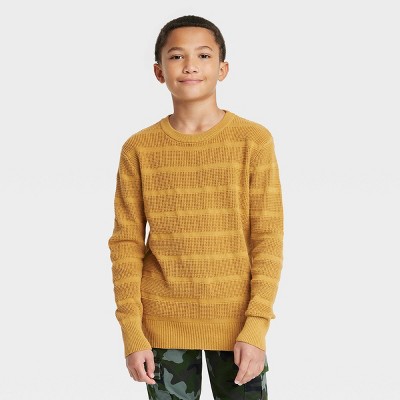 Boys' Textured Striped Crew Neck Sweater - Cat & Jack™