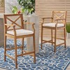 Osparple Set of 2 Outdoor Bar Stools,Outdoor Counter Bar Stools with Water-resistant Cushions - 2 of 4