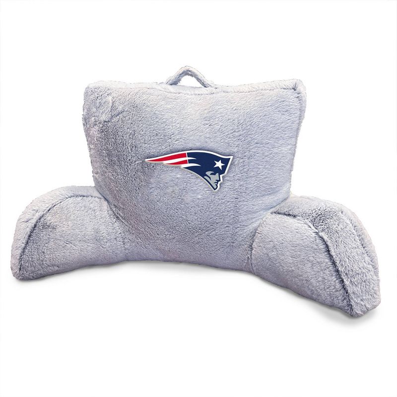 NFL New England Patriots Faux Fur Logo Backrest Support Pillows, 1 of 3