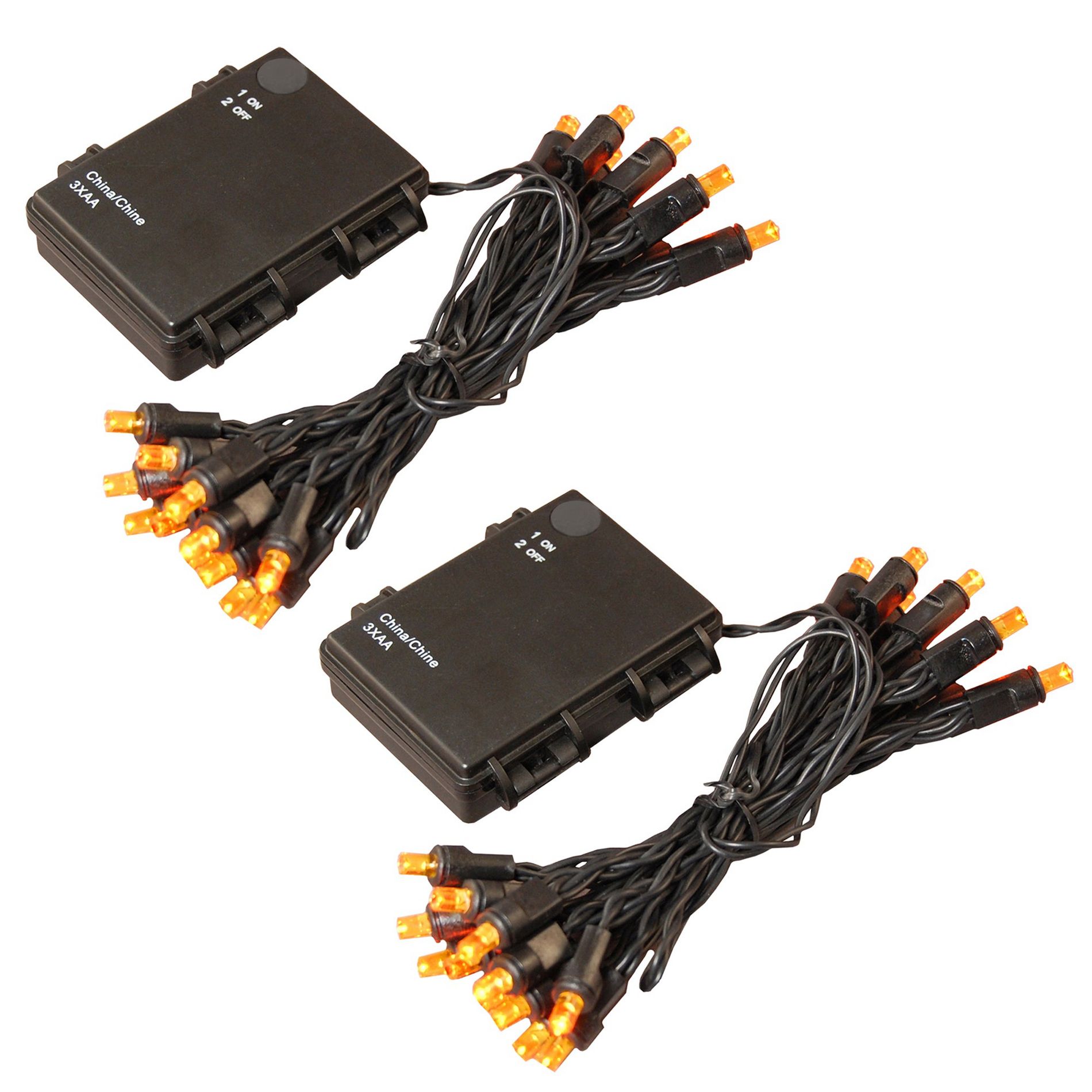 Battery-Operated LED Mini String Lights - Set of 2 Orange