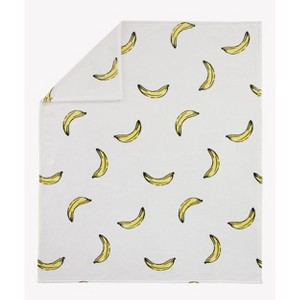 50"x60" Banana Throw Blanket Yellow/White - Mr. Kate: Plush, Modern Style, Machine Washable - 1 of 4
