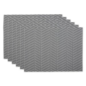 DII PVC Textured Twill Placemat Set 6 Piece, Gray, 13x17.25" - 1 of 4