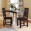 Costway Dining Chair Set of 2/4 with Rubber Wood Frame & Leaf-shape High Back for Kitchen Brown/Black/White - 2 of 4
