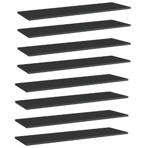 vidaXL Bookshelf Boards 8 pcs High Gloss Black 39.4 in.x11.8 in.x0.6 in. Engineered Wood - 1 of 4
