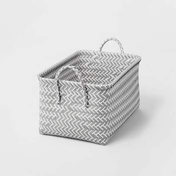 Small Woven Rectangle Storage Basket Gray - Brightroom™