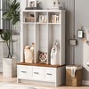 CAVINAS Hall Tree with Shoe Bench Modern Coat Rack with Top Shelves and Storage Drawers for Entryway - 2 of 4
