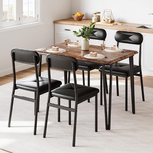 5-Pc Dining Set for 4 - Rectangular Table w/Upholstered Chairs, Rectangular Kitchen Table Set for Small Space, Apartment - 1 of 4