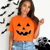 Simply Sage Market Women's Pumpkin Face Short Sleeve Graphic Tee - 2 of 4
