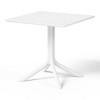 WestinTrends Playa 5-Piece Outdoor Resin Square Patio Dining Table Set with Modern Stackable Patio Dining Chairs, White - 3 of 4