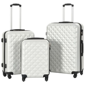 vidaXL Hardcase Trolley Set 3 pcs Bright Silver ABS - 1 of 4