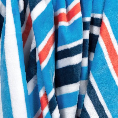 Beachy Striped Printed Plush Throw Blanket White - Sun Squad&#8482;_2