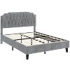 Yaheetech Upholstered Bed Frame with Button-Tufted Headboard - 2 of 4