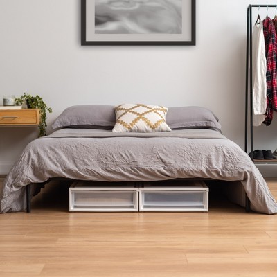 White Stackable Plastic Under Bed Storage Drawer Set