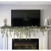 Sullivans 6'9" Artificial Pine Weeping with Snow Garland Set of 2, White - 2 of 2