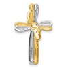 Black Bow Jewelry 14k Yellow Gold & White Rhodium Diamond Cross Slide Pendant, 17 x 27mm - 3 of 4