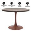 LeisureMod 36" Round Dining Table with MDF Top and Cherry Base – Modern Kitchen Dining Room Table - 4 of 4