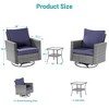 Sonkuki 3-Piece Patio Chair Set Swivel Rocking Chair Set Side Table Suiting Backyard, Poolside and Patio - 3 of 4