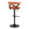 LumiSource Set of 2 Gardenia Adjustable Barstools Black Metal/Walnut Fabric - 4 of 4