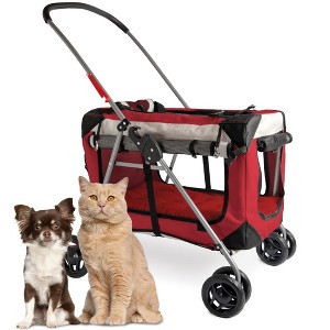 PetLuv Large Premium Cat Stroller. Fits Up to 2 Cats. Pet Stroller with Top Loading & Side Loading, Soft Sided, Foldable Pet Crate. - 1 of 4