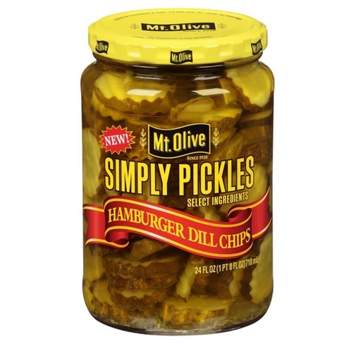 Mt. Olive Simply Pickles Hamburger Dill Chips - 24 Fl Oz : Target