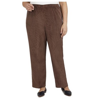 Alfred Dunner Womens Pull On Corduroy Classic Fit Casual Trouser Pants