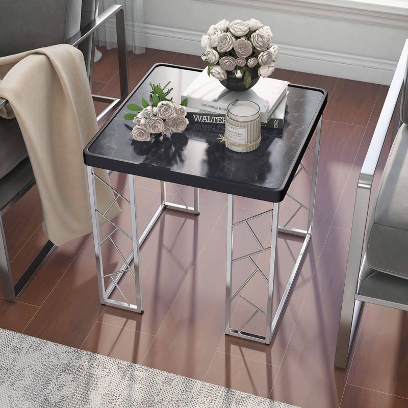 Sbragia Geometric Metal Legs End Table Faux Marble - HOMES: Inside + Out, 6 of 9
