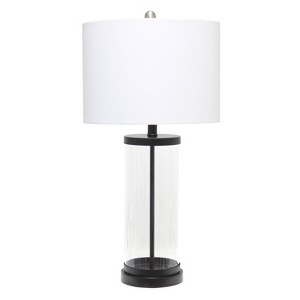 Entrapped Glass Table Lamp with Fabric Shade - Lalia Home - 1 of 4